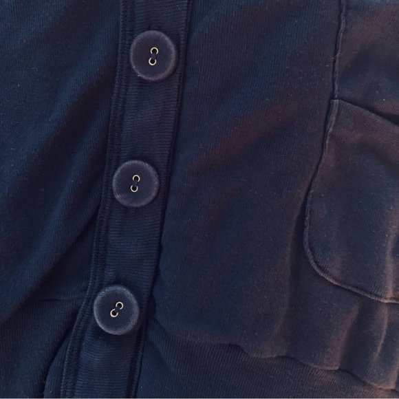 SPLENDID Coatigan (Long V Neck Cardigan) Navy with Front Pockets - Picture 4 of 5